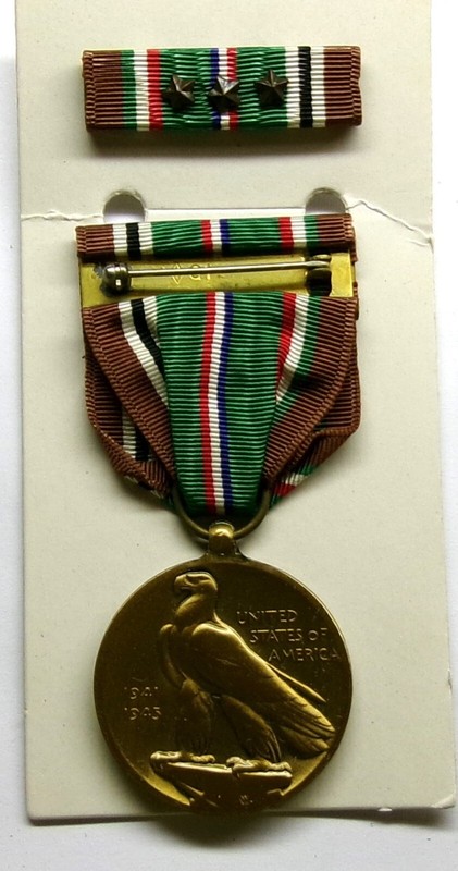 WW II European African Campaign Medal Set in GI ISSUE Box and 3 Battle Stars gallery
