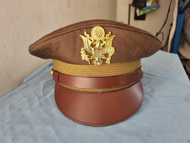 CUSTOMIZED WW2 USA AF US ARMY OFFICERS VISOR UNIFORM HAT CRUSHER STYLE HAT gallery