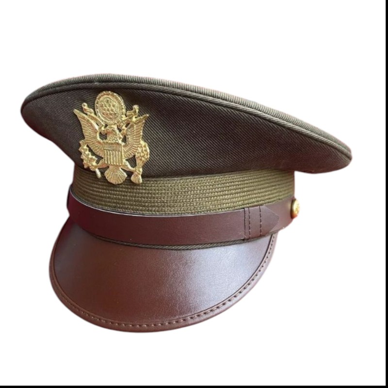 U.S. WWII Officer Visor Crusher Cap: Winter (OD Green) Reproduction All Size…