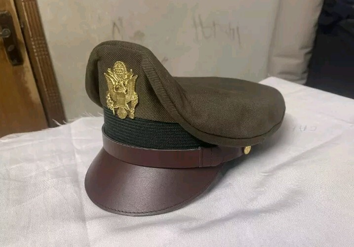 US Army Officers Visor Cap - Chocolate - All Sizes Repro WW2 Crusher Service Hat gallery