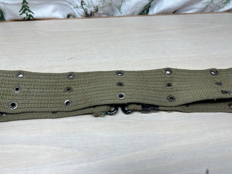 WWII US Army M1936 Pistol Web Belt - LT OD - Dtd 1943 - Up to 40” Waist - gallery