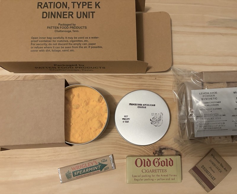 Early-Mid War Fully Edible WWII Reproduction K Ration Breakfast Dinner Or Supper gallery