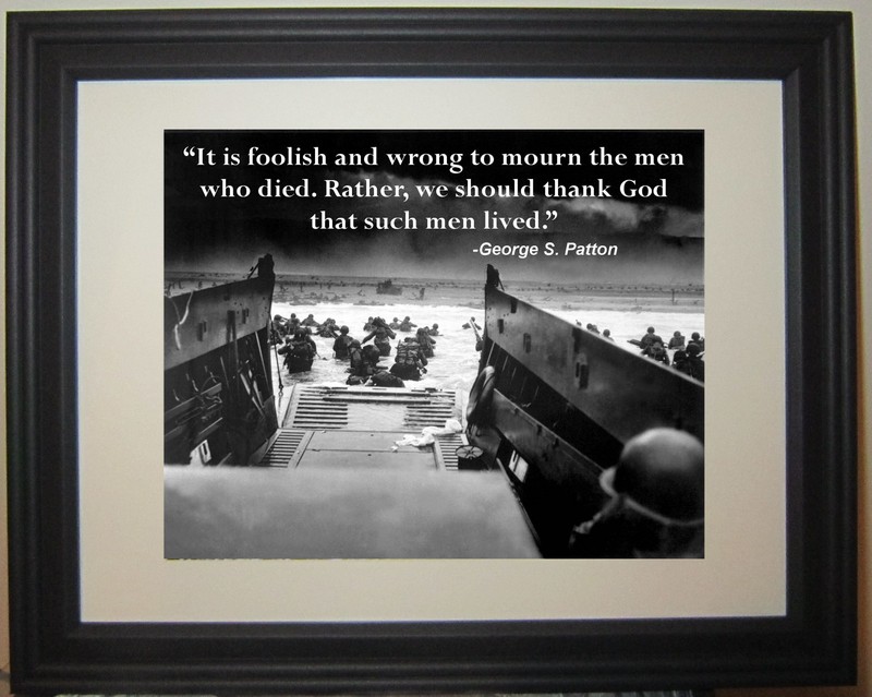 George S. Patton Quote USA Marines World War 2 WWII D-Day Normandy Framed Photo