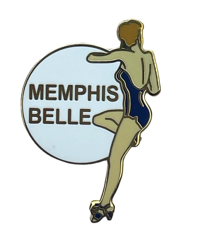 Memphis Belle Blue Swim Suit WWII Bomber Plane Nose Art Hat Pin EE15531 F6D3X