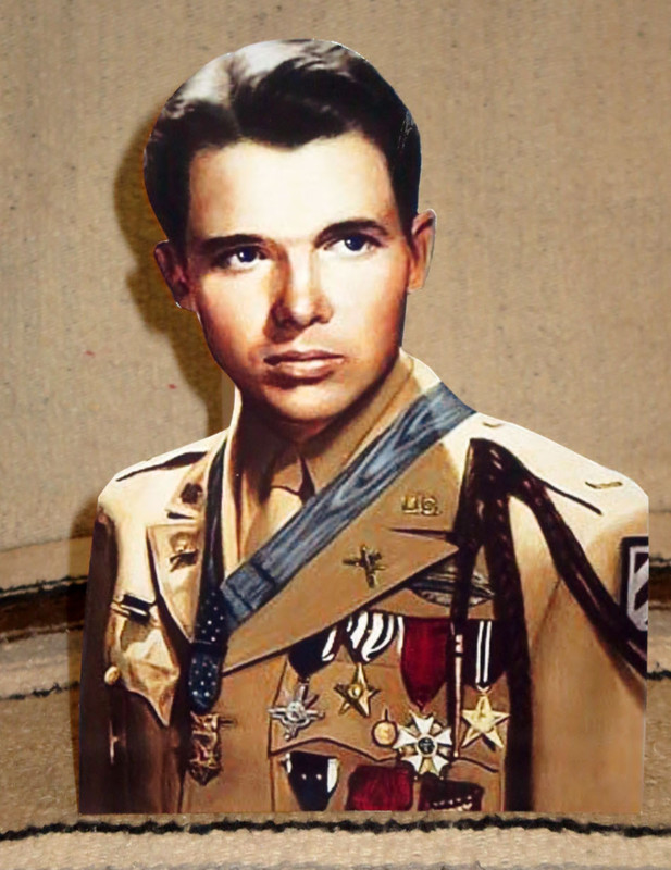Lt. Audie Murphy World War 2 Figure Color Tabletop Display Standee 10" Tall gallery