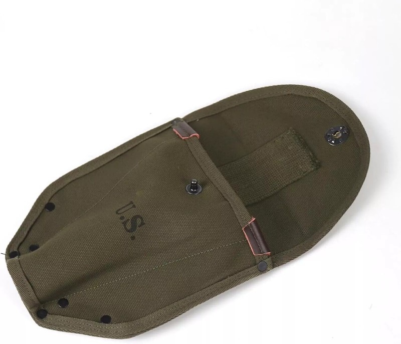 WW2 US ARMY M43 FOLDING SHOVEL HEAD COVER TOOL CARRIER OLIVE sailcloth gallery