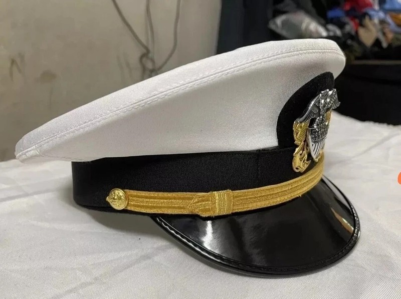 U.S. Navy Officer White Dress Cap – Military Uniform Hat Replica All Sizes gallery