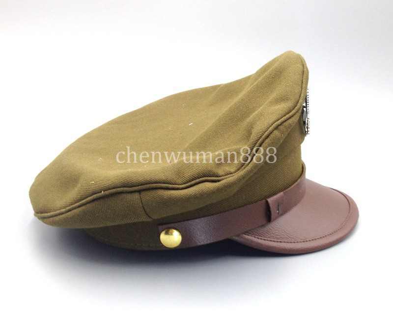 US ARMY AIR CORPS FORCE MILITARY HAT OFFICER WIDE BRIM EAGLE BADGE HAT CAP -XL gallery