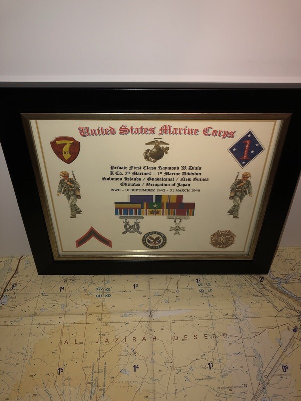 U.S.M.C. - PRIVATE FIRST CLASS E-2 / VETERAN RIBBON RACK PRINT W/AWARDS gallery