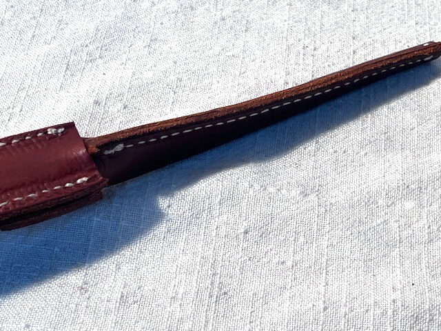 M1941 Johnson NOS bayonet leather scabbard, Stitched,copper rivets, 1980's,NOS gallery