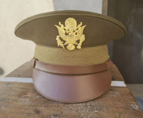 U.S. WWII Officer Visor Crusher Cap: Winter (OD Green)- All Size
