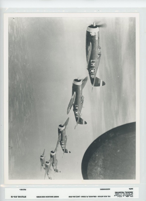 WWII 8x10 Photo Print fighter pilot formation 6 planes