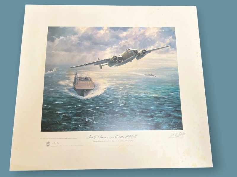 James Doolittle Ira Eaker Signed WWII Aviation Print Set COA B25 B17 RAF MUSEUM gallery