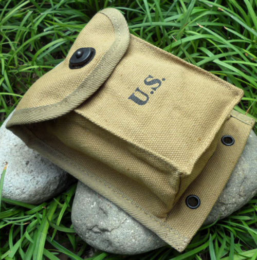 WWII US ARMY .30 CARBINE AMMUNITION POUCH AMMO BAG Waist Bag gallery