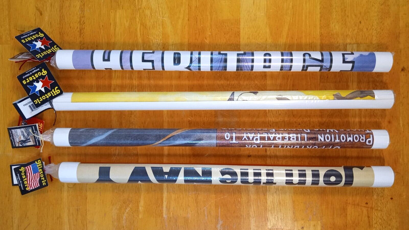 Lot of (4) Historic 1940's Reproduction Posters 3 Diff. Navy 1 War Bonds Sealed! gallery