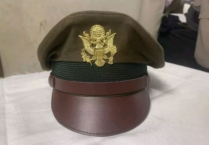 US Army Officers Visor Cap - Chocolate - All Sizes Repro WW2 Crusher Service Hat gallery