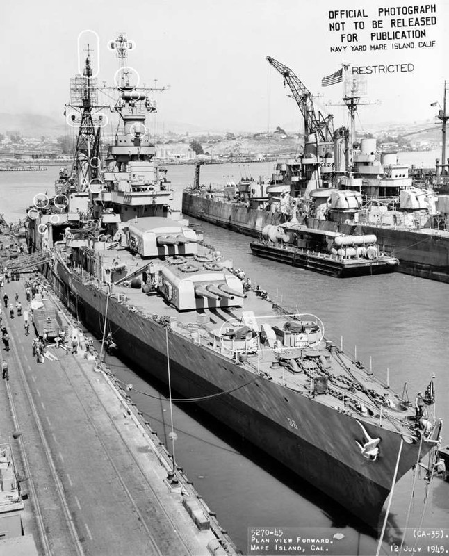 WW2 Photo WWII USS Indianapolis CA-35 July 1945 US Navy World War Two / 7136