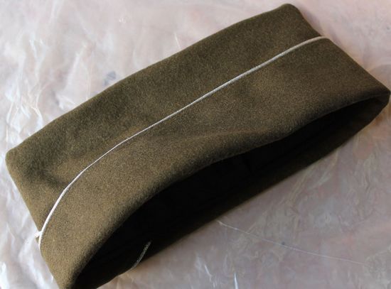WWII WW2 US ARMY INFANTRY WOOL GARRISON CAP HAT XL & blue INSIGNIA gallery