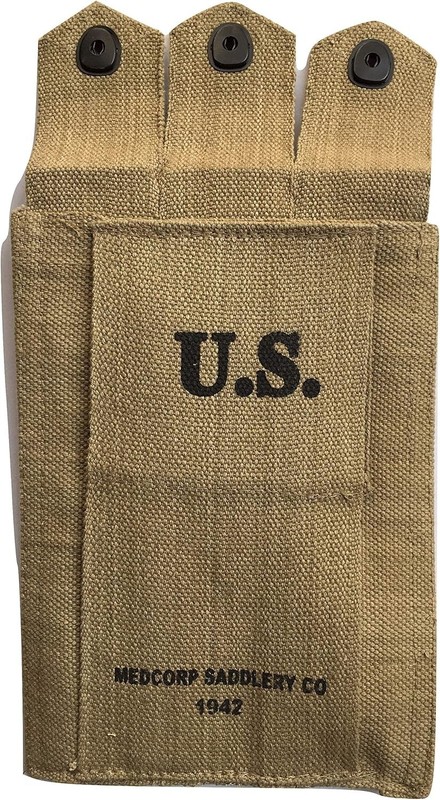 Khaki Thompson Triple 3 Magazine Belt Holster & M1903 Kerr Sling-WWII Canvas Set gallery