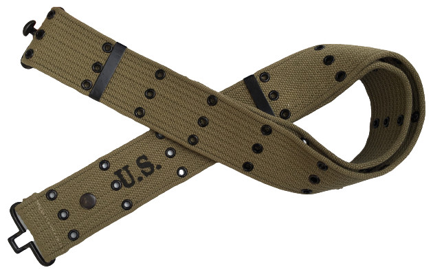 M1 Webbing Canvas Belt Reproduction OD Green with U.S Marking gallery