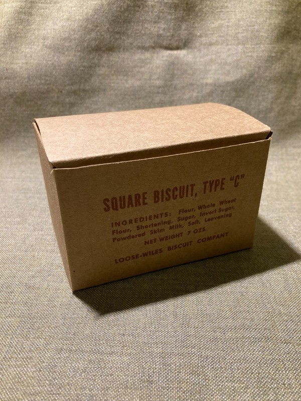 WWII Army Marines, Navy “10-in 1” Ration component box C Biscuits