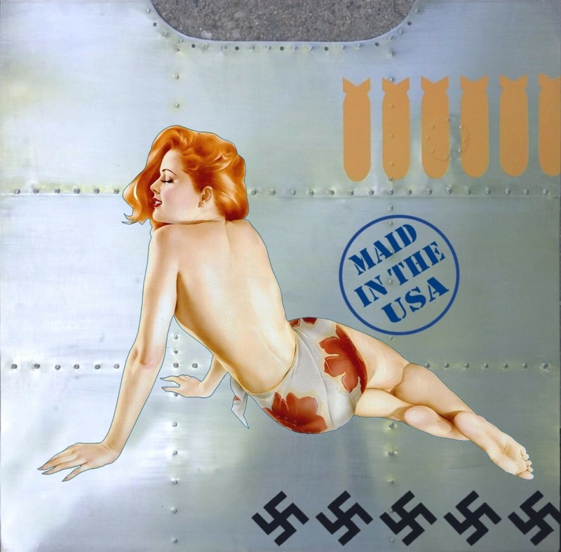 Nose Art Panel- “Maid in the USA” WWII Aviation B-17 Flying Fortress NAP-0145