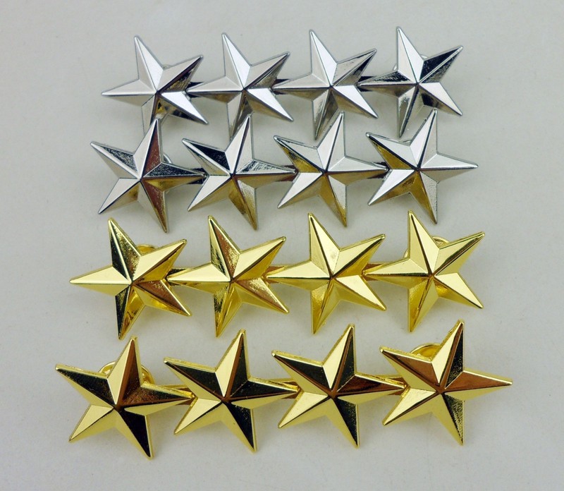 GOLD AND SILVER US GENERAL'S RANK INSIGNIA US ARMY OFFICERS FOUR-STAR RANK BADGE