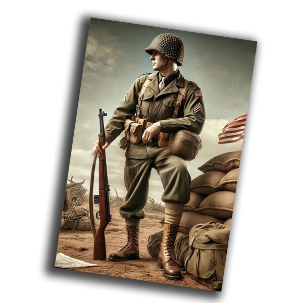 nice vintage military uniform retro WW2 Photo Glossy 4*6 in G46