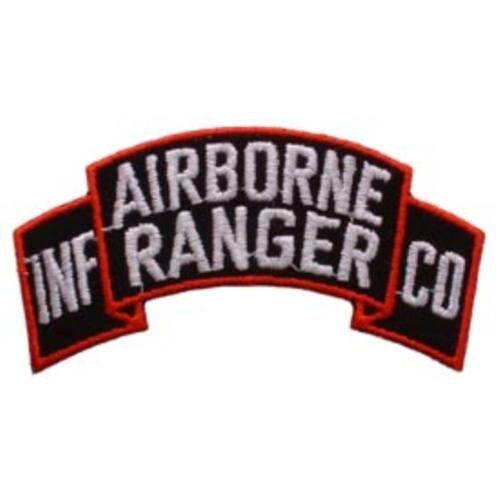 Army Airborne Ranger Embroidered Iron-On or Sew-On Shoulder Patch, 4″ PAT-0116