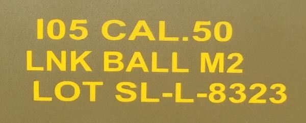 U.S. WWII .50 Cal. Ammo Box Stencil, – Stencil 003