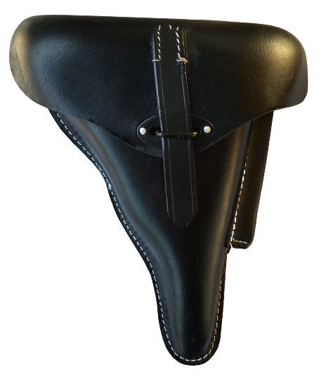 WWII German Hardshell P38 Leather P-38 Luger Holster Black Reproduction
