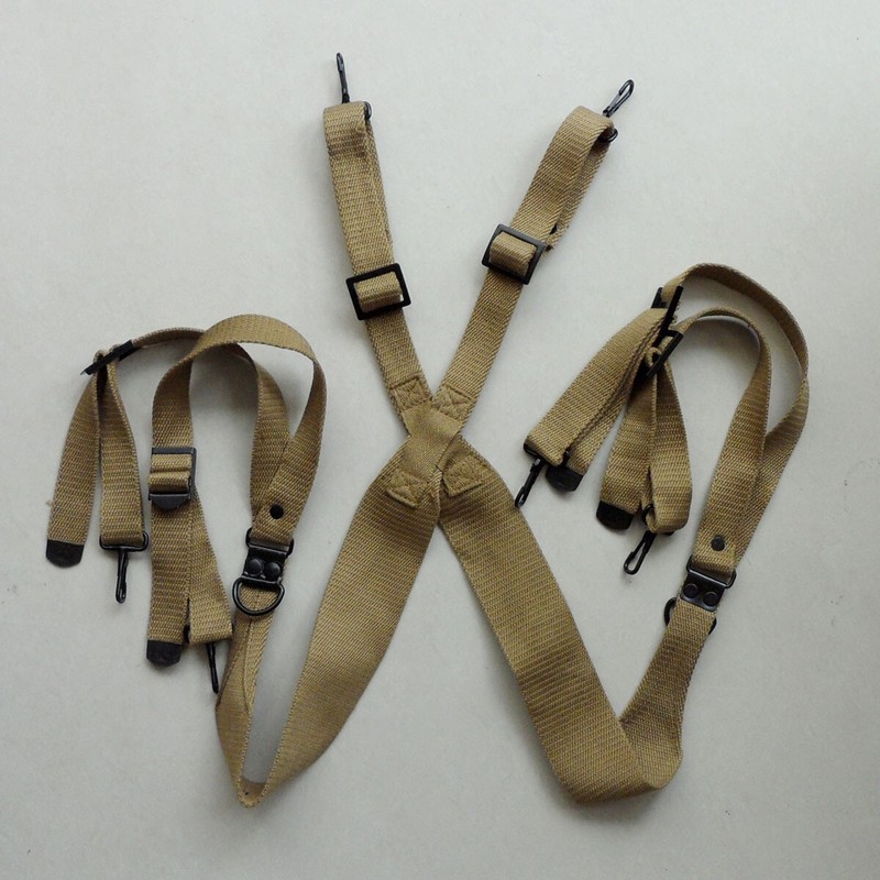 WW2 US M1936 Suspenders Strap U.S. Canvas X Shoulder Strap gallery