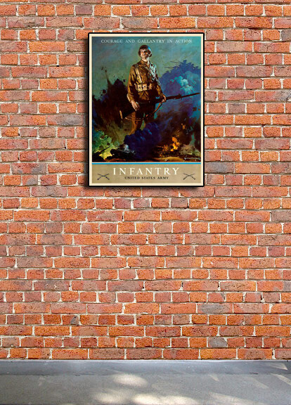 WW2 1943 "Courage and Gallantry in Action" US Army Infantry Poster - 18x24 gallery