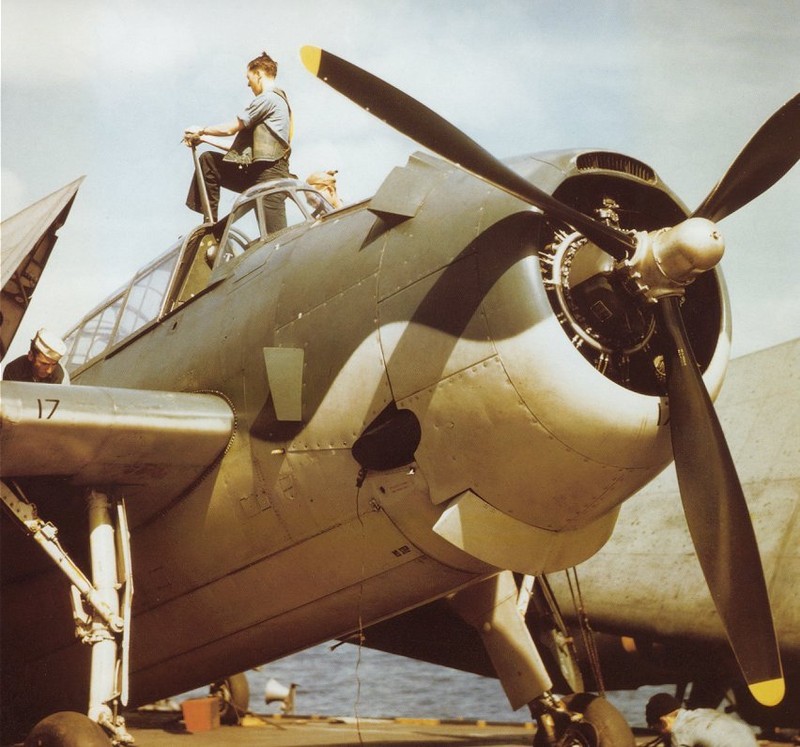 US NAVY TBF AVENGER COLOR PHOTO WW2 WWII World War Two USN Dive Bomber