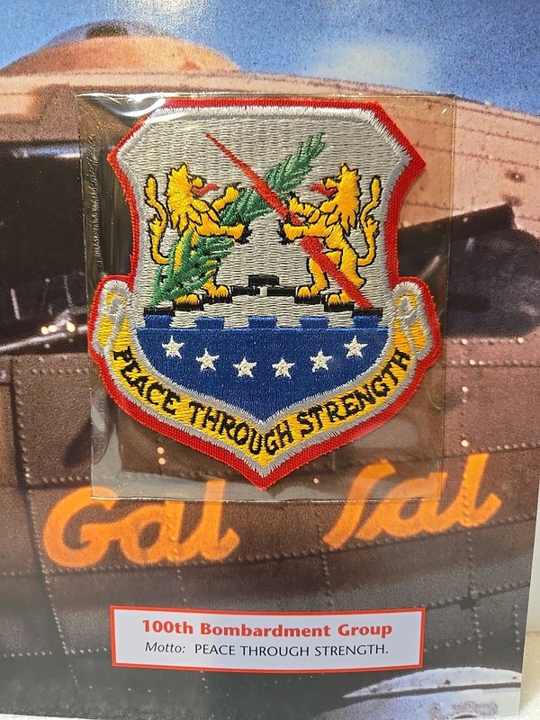 WWII Emblems Of Air War Patch 100th Bombardment Group "Peace Through Strength" gallery