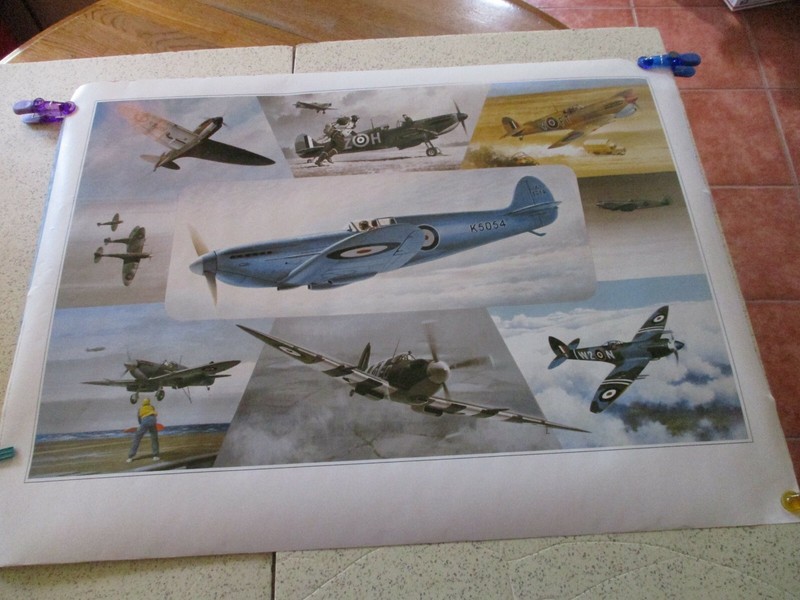 1994 THE GUILD OF AVIATION ARTIST, WORLD WAR II FIGHTER PLANE POSTER, 28 X 19