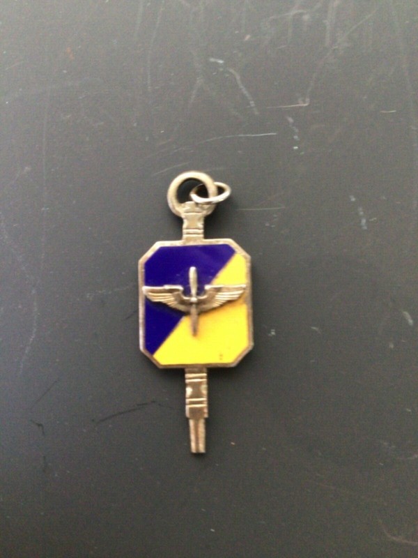Vintage 925 Sterling Silver Enamel US Army Air Force Pilot Wing Pendant Chamr