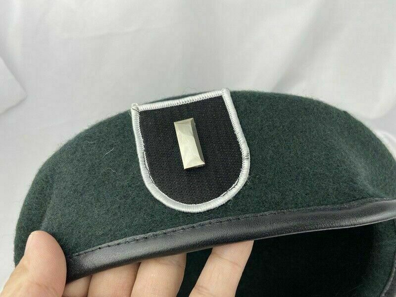 7-3/8 US ARMY 5TH SPECIAL FORCES GROUP BLACKISH GREEN First Lieutenant BERET CAP gallery