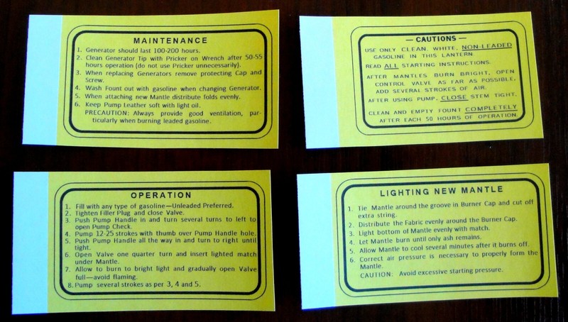 Stickers lantern Coleman 220 / 228 - WW2 (REPRO) -