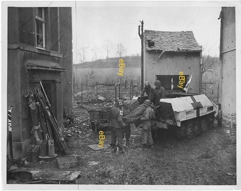 Dec 1944 US Signal Corps Reprint Photo 2 German Captured Half-Track used by US