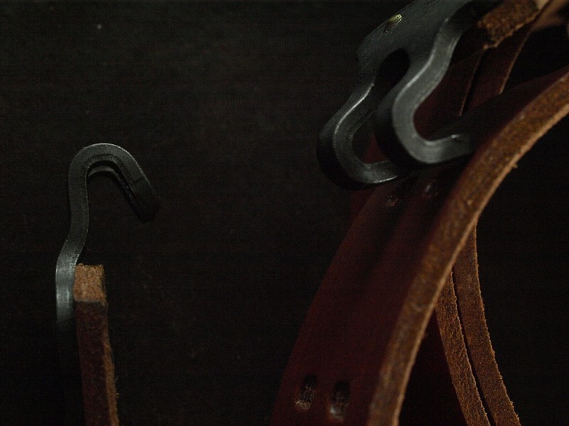 M1907 sling CUSTOM leather SINGER CO 1942 G.I. HOOKS blknd. steel PREMIUM SUPERB gallery
