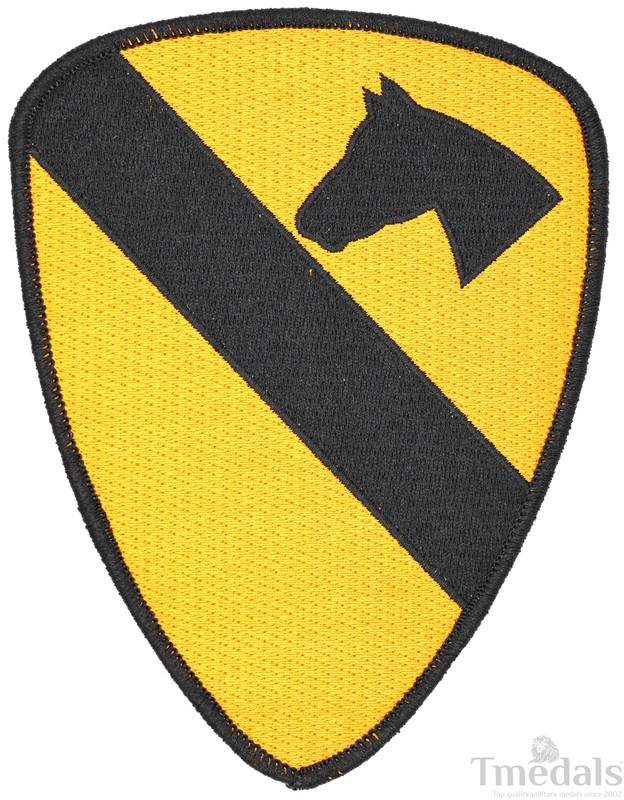 US Army 1st Cavalry Division Full Color, Shoulder, Embroidered Unit Patch repro