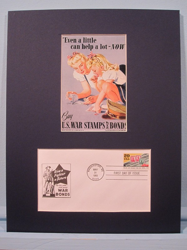 World War II War Bonds and Stamps in Victory Loan Campaign and First day Cover