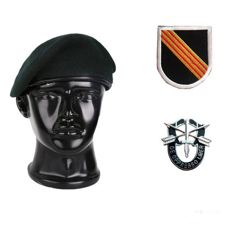 VIETNAM WAR NEW US ARMY 5TH SPECIAL FORCES GROUP GREEN BERET MILITARY HAT WOOLEN gallery