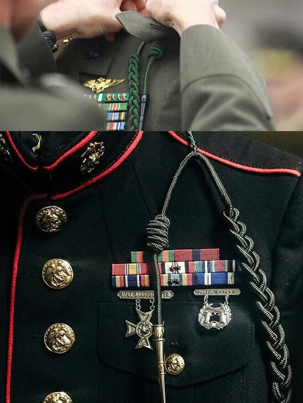 U.s. Marine Corps Dress Aiguillette Green Red Braided Cord Shoulder Rope gallery