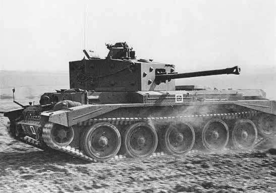 B&W World War Two Photo of British Cromwell Tank, WW2 Photo WWII Great Britain