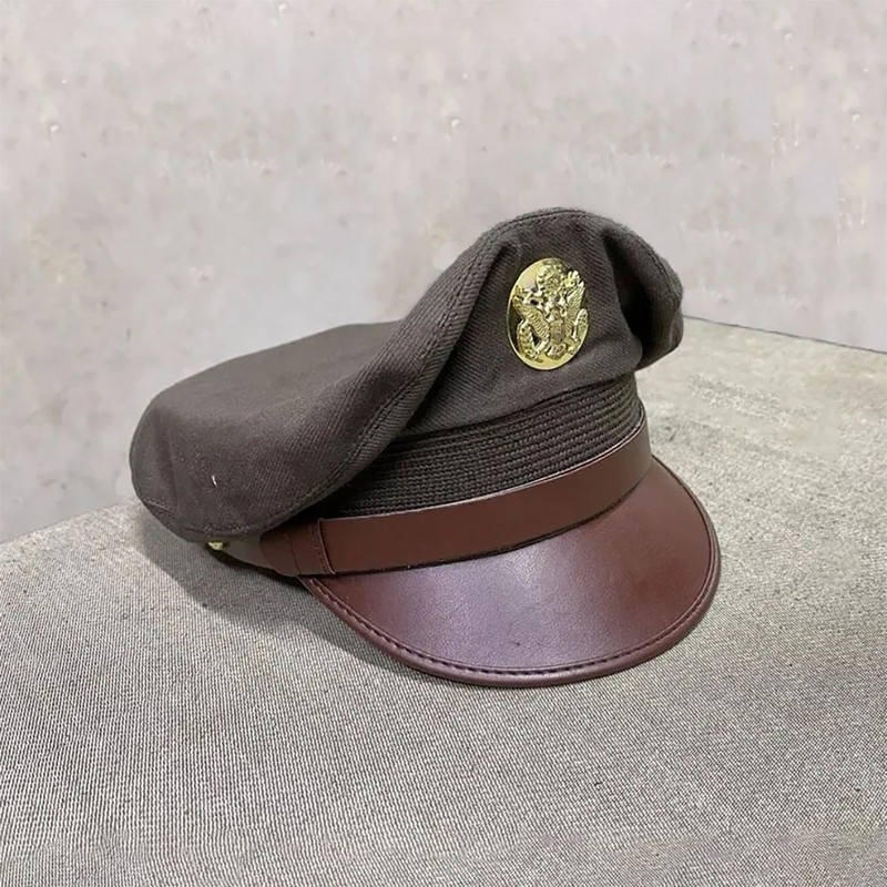 WW2 USAAF US ARMY OFFICERS UNIFORM VISOR HAT CRUSHER STYLE CAP gallery