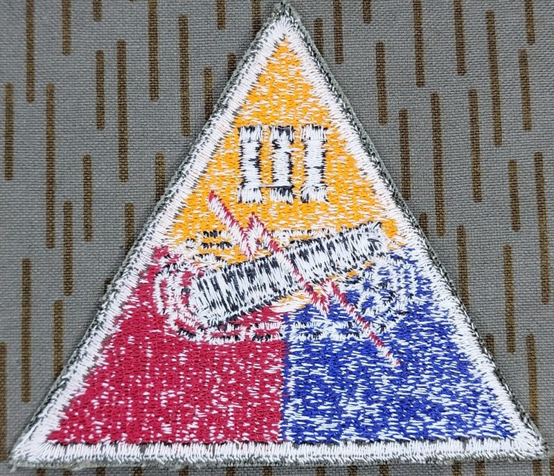 US Army III Armored Corps 3rd patch Triangle Division Battalion one single repro gallery