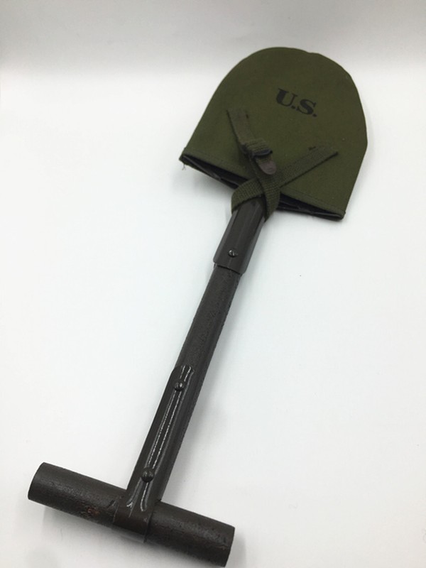 WW2 US ARMY USMC M1910 T-HANDLE SHOVEL OUTDOORS TOOL WITH GREEN COVER-56CM. gallery