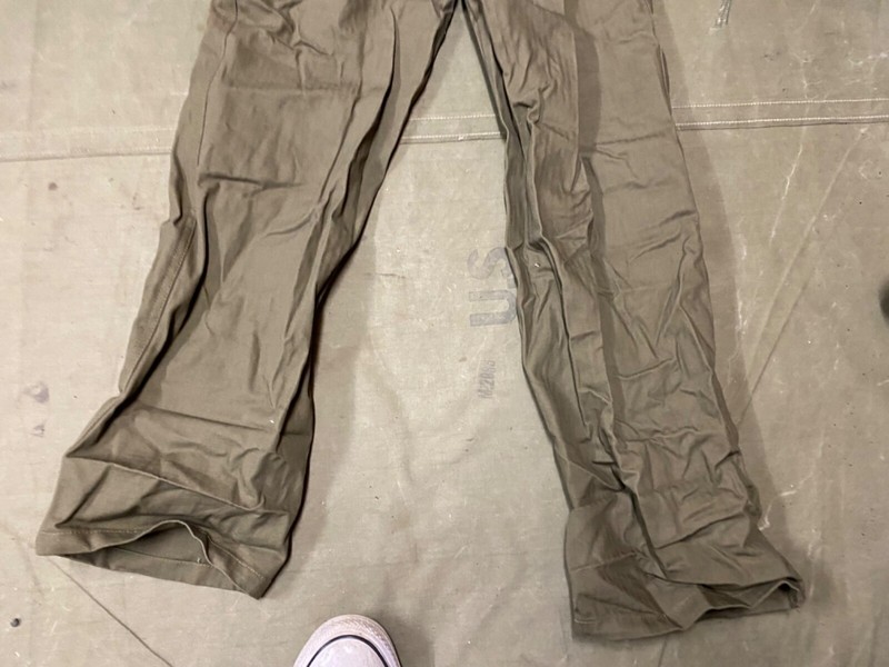 WWII US ARMY DARK SHADE HBT COMBAT FIELD TROUSERS- XSMALL 30 WAIST gallery